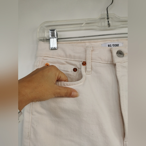 RE/DONE 90s High Rise Ankle Crop size 28 Bone light cream color - Picture 6 of 13
